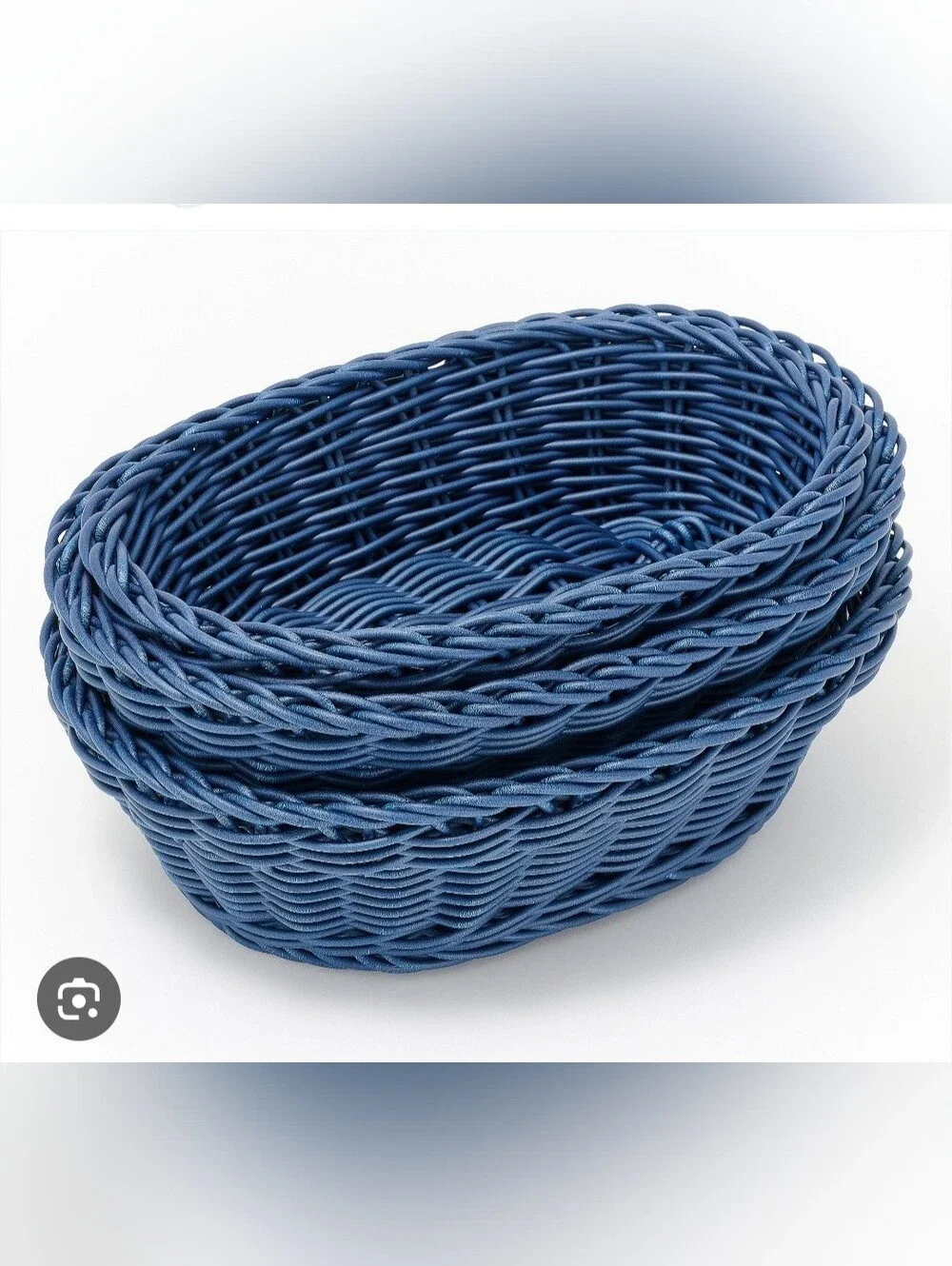 LocknLock 3-Piece Nestable Oval Basket Set In Blue. NWOT.